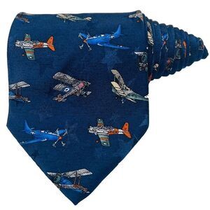 Tango Americana Series Early Fliers Planes 1910 - 1950 Mens Novelty Necktie EUC